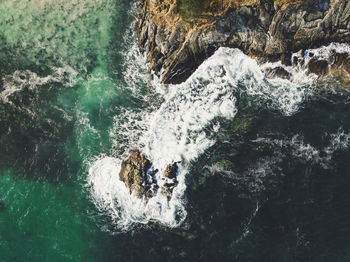 Water flowing through rocks