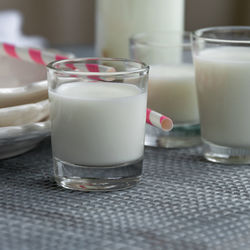 Close-up of tea in glass on table