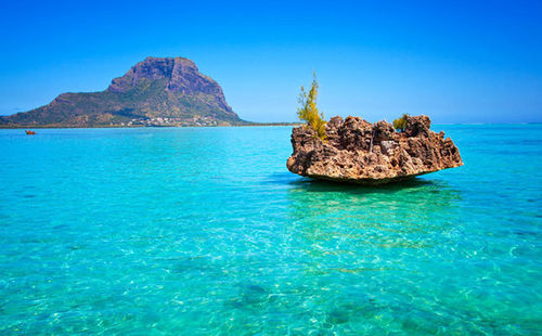 Rock formation on beach