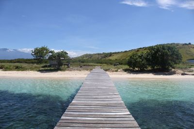 Pier over sea against sky