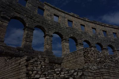 Low angle view of coliseum