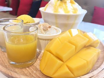 Close-up of dessert on table