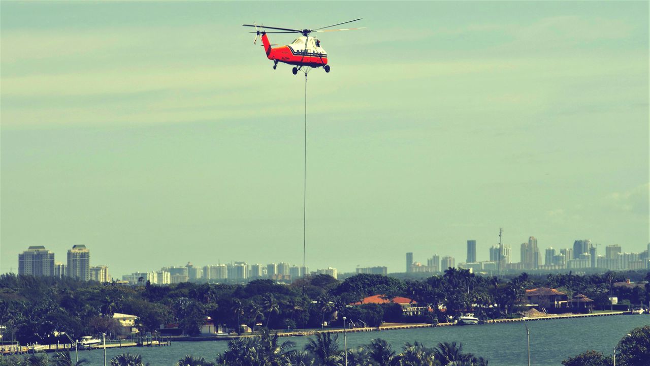 Flying over miami