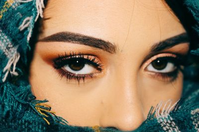 Close-up of the eyes of a beautiful woman