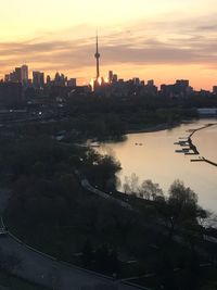 Cityscape at sunset
