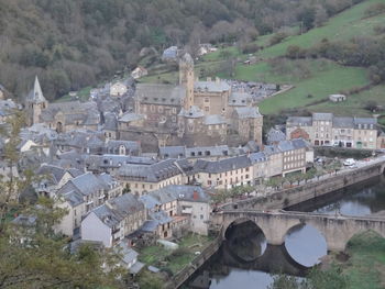 High angle view of arch bridge