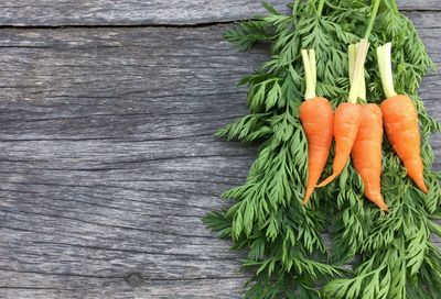 High angle view of fresh vegetables