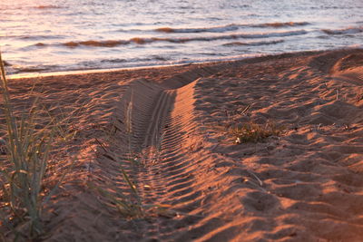 High angle view of beach