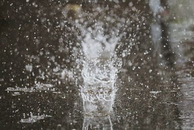 Splashing water impact