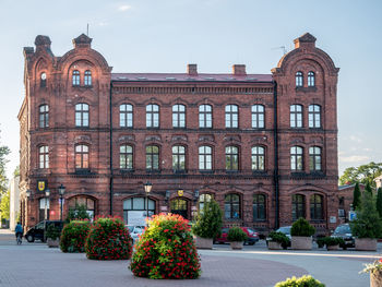 Facade of building against sky