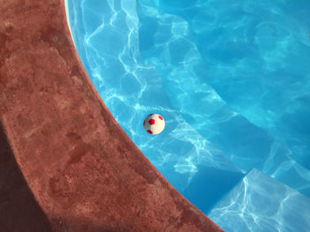 High angle view of ball in swimming pool