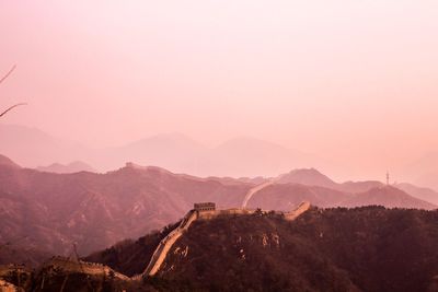 View of mountain range against sky