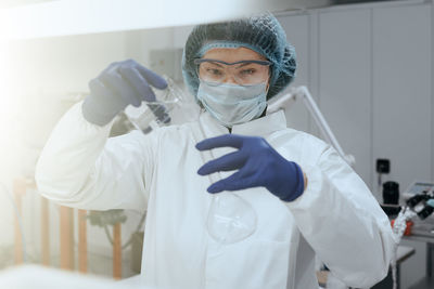 Portrait of female doctor wearing protective mask