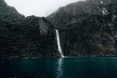 Scenic view of waterfall