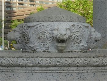 Close-up of carving on wall