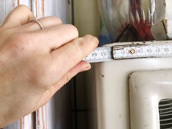 Close-up of hands working