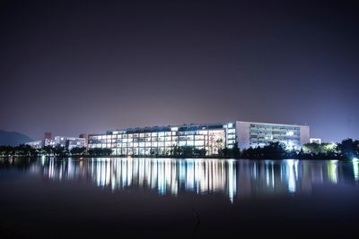 View of city at night
