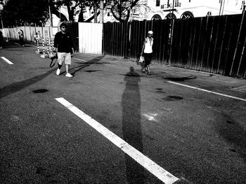 People walking on road