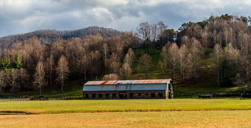 Built structure on land against sky