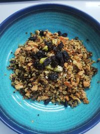 High angle view of breakfast in bowl