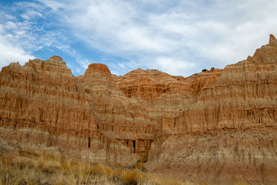 Scenic view of rocky mountains against sky