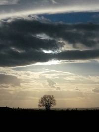 Silhouette of landscape at sunset