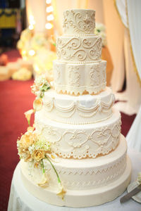 Wedding cake. selective focus. copy space.