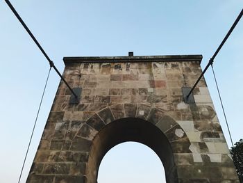 Low angle view of bridge against clear sky