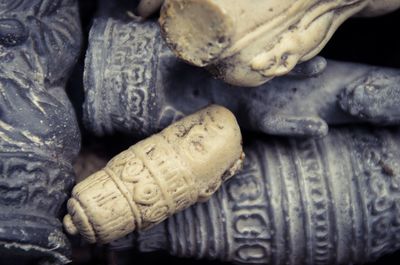 Close-up of carving on wall