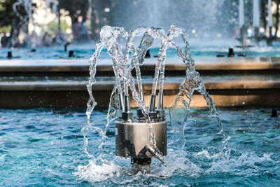 Close-up of water splashing on fountain