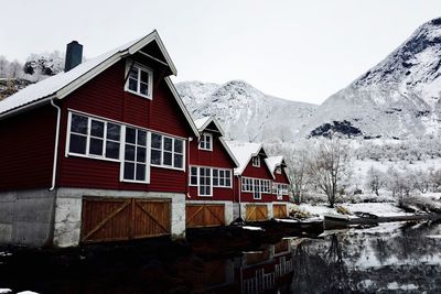 House against sky during winter