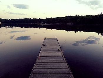 Pier on calm lake