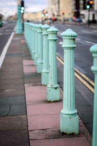 Street light on sidewalk