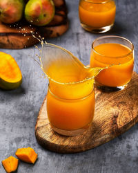 Mango juice splash