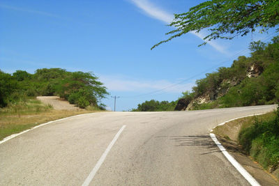 Empty road with sky in background