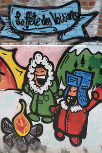 Close-up of graffiti on wall