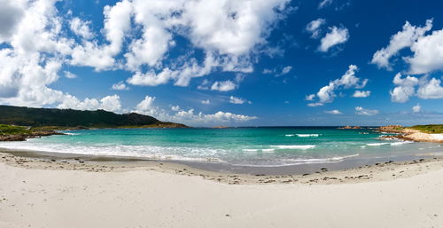 Scenic view of beach against sky