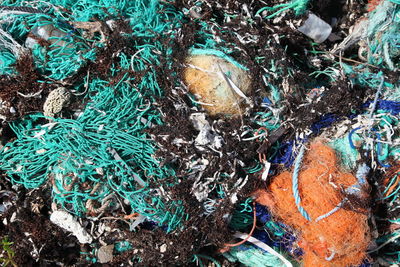 High angle view of garbage