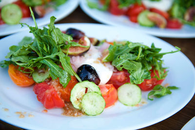 Close-up of salad served in plate