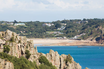 High angle view of sea