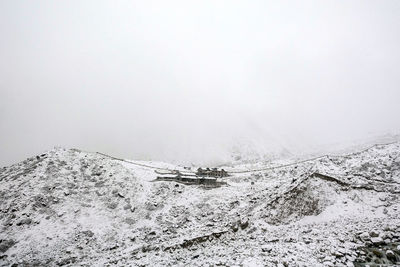 Scenic view of snow covered landscape