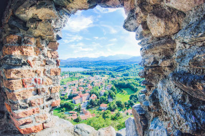 View of rock formations against sky