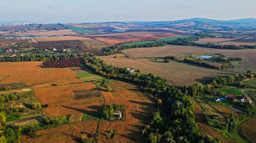 High angle view of landscape against sky