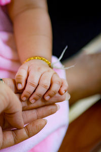 Close-up of mother and daughter