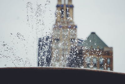 Close-up of water drops on glass window