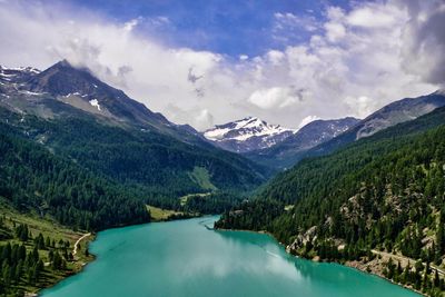 Alpine lake in val martello, italy