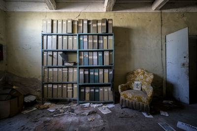 Interior of abandoned building