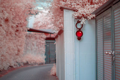 Open door of building