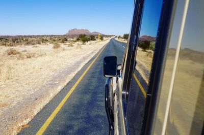 Land vehicle on country road in africa