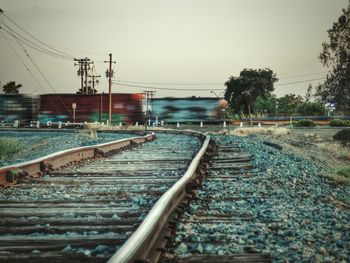 Railway tracks along railroad tracks
